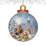 Nativity at The Chapel Wooden Ornaments by Gelsinger - Nativity Holiday Decor - 8021016-1606