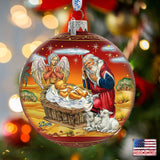Adoration Ball in Red Glass Ornament - Limited Edition by G. Debrekht Nativity Holiday Decor - 73864R