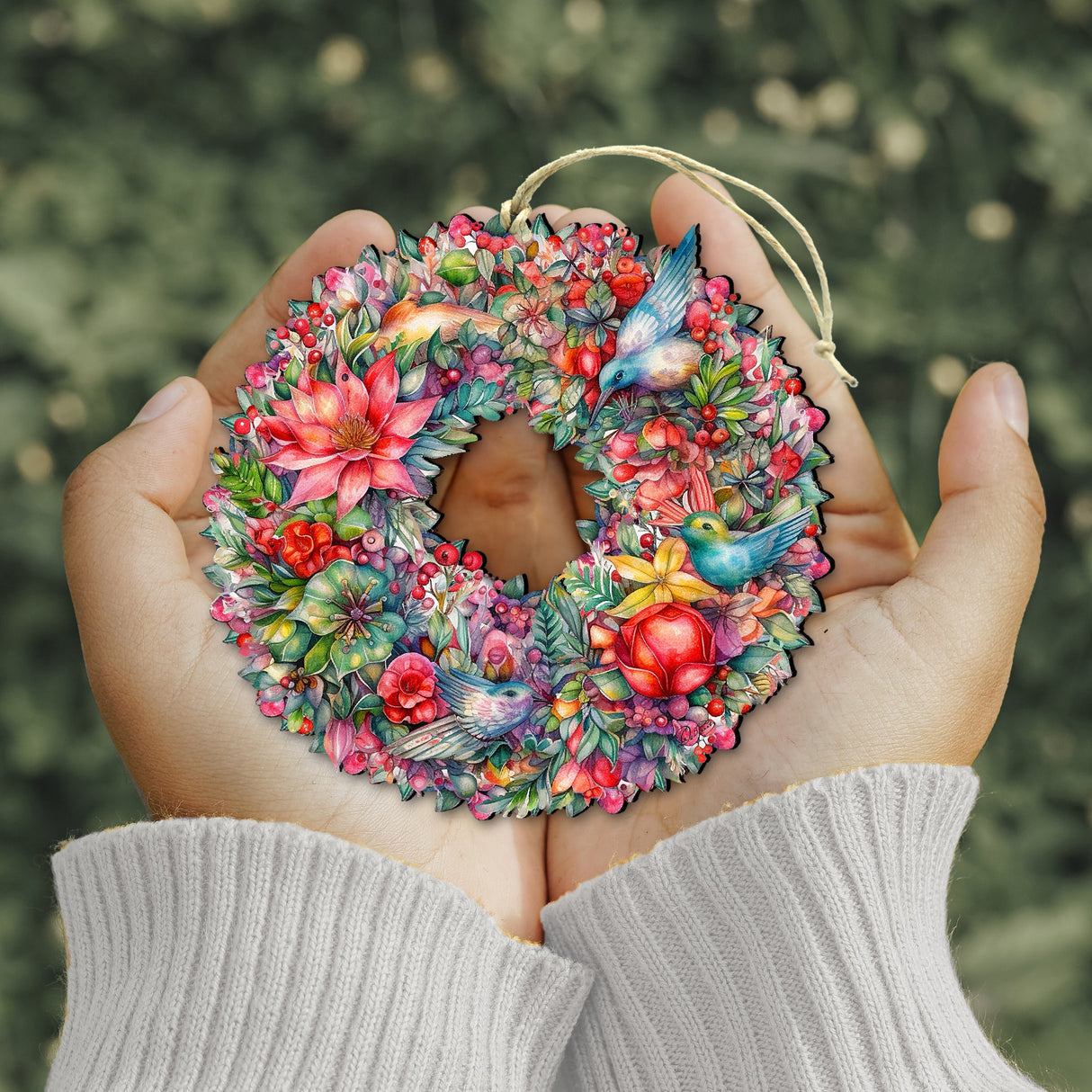 Adornos de madera con corona de flores de verano de G. Debrekht - Decoración navideña - 8611072