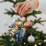 Adornos de madera de alce majestuoso de Alaska de G.Debrekht - Decoración navideña con temática de vida silvestre - 8710108-1