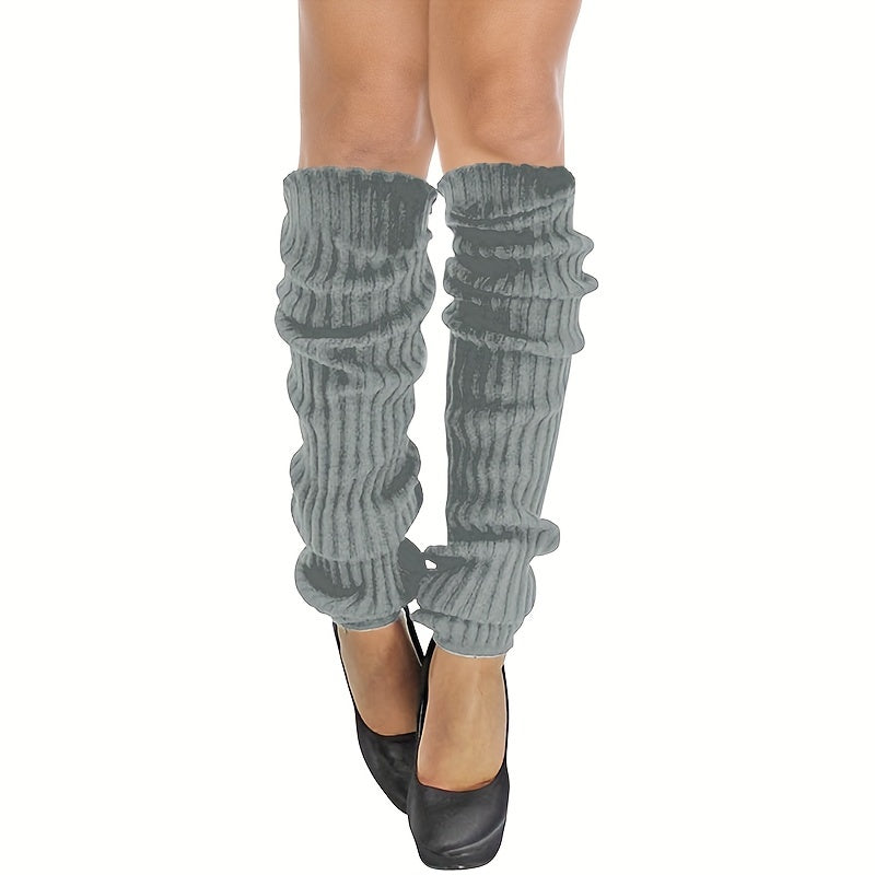 3 pares de calentadores de piernas de punto acanalado, calcetines largos informales de moda para invierno, térmicos, estilo JK, para mujeres y niñas.