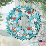 Coastal Wreath Wooden Ornaments by G. DeBrekht - Coastal Holiday Decor - 8185306