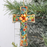 Blossom Cross Wooden Ornaments by G. DeBrekht Easter Spring Decor - 8688165