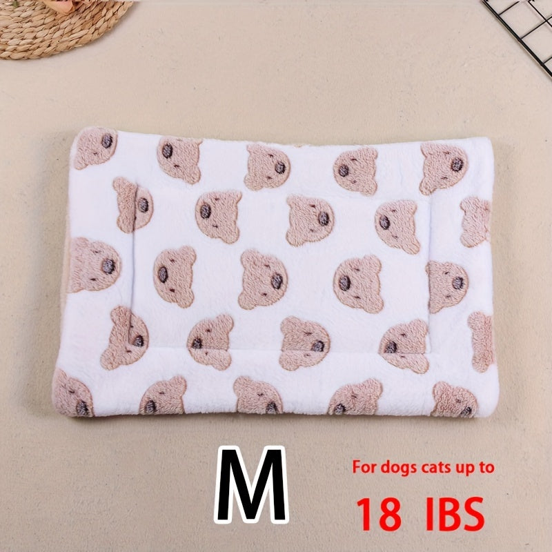 Manta rectangular para mascotas, resistente a la suciedad y para todas las estaciones - Cómoda cama con estampado de pata de perro y corazón (1 unidad)