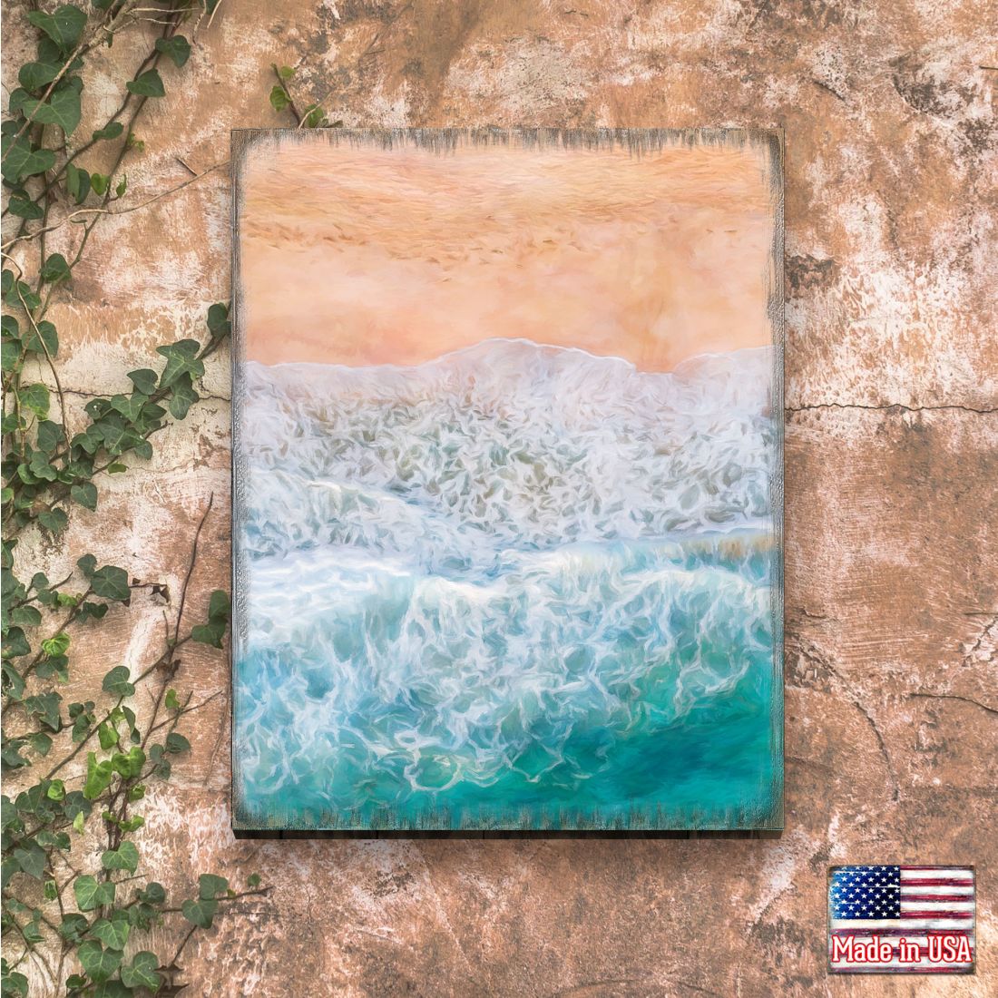 Ocean Shore Art Wooden Wall Art by Nature Wonders - Nature Wildlife Decor  - 95397B