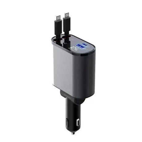 Metal Car Charger 100W Super Fast Charging Car Cigarette Lighter USB And TYPE-C Adapter - Lootquake
