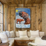 Buffalos Art Wooden Wall Art by Nature Wonders - Nature Wildlife Decor  - 95217B