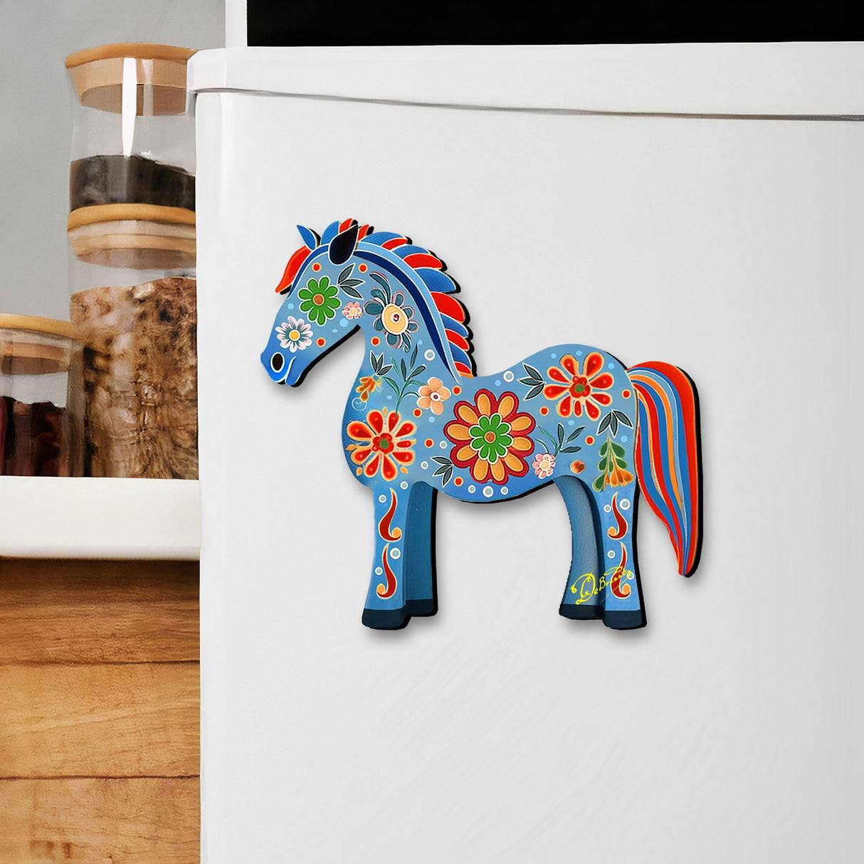 Danish Horses Decorative Wooden Magnets Set of 6 by G. Debrekht - Love Family Decor - 8090075G-S6