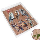 Night Owls Decorative Wooden Clip-on Ornaments of 6 by G. Debrekht - Christmas Decor - 8090004C-S6