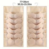 Sac de rangement pour sous-vêtements double face - Solution de rangement polyvalente pour lingerie et chaussettes, design compact et adapté aux voyages, avec fonction d'accrochage facile