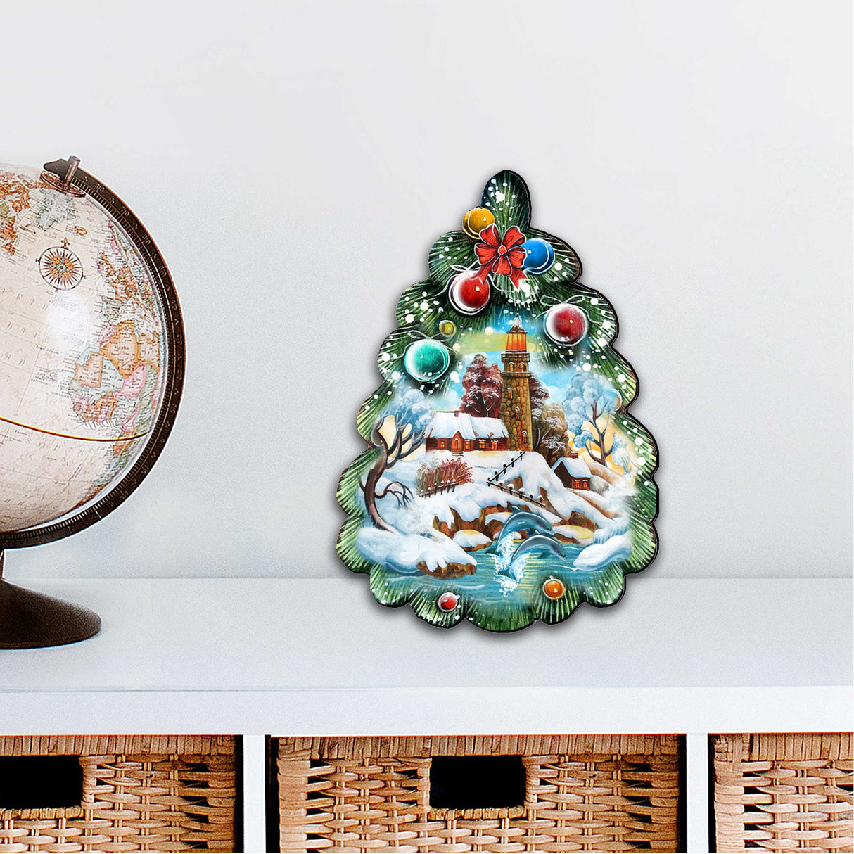 Faro navideño para puerta, decoración navideña de G. DeBrekht - Decoración costera - 8119185H