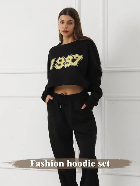 Women's Long Sleeved Hoodie Set - Lootquake