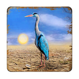 Bird on the Beach Coastal Wooden Cork Coasters Gift Set of 4 by Nature Wonders - Coastal Sea-Life Decor - 95358C-S4