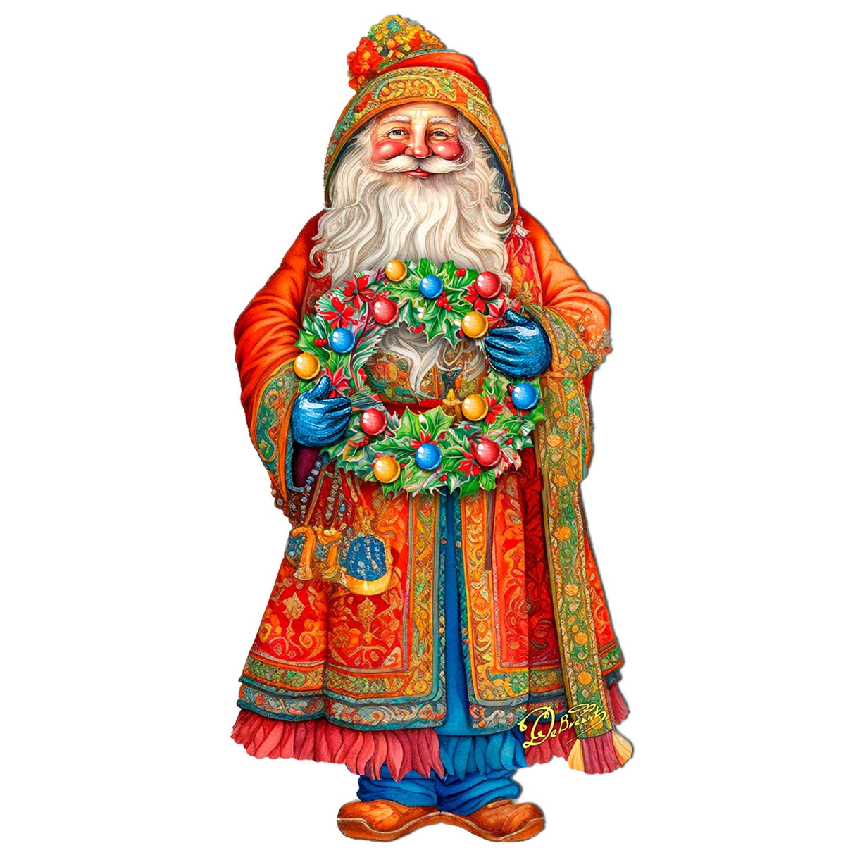 Corona de la Alegría de Papá Noel, decoración navideña para puerta de G. Debrekht - Decoración navideña de Papá Noel y muñeco de nieve - 8691402H