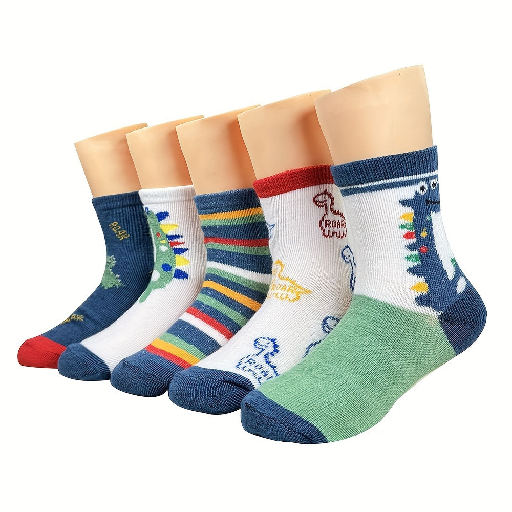 Chaussettes garçon motif dinosaure, respirantes, confortables, style décontracté, unisexes