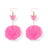 Pom Pom Earrings for Women Trendy Butterfly Puffy Dangle Earrings Faux Fur Ball Fluffy Earrings Rave Earrings Prom earrings Puffy Round Earrings Fun Fairy Earrings for Women - Lootquake