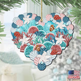 Coastal Heart Wooden Ornaments by G. DeBrekht - Coastal Holiday Decor - 8198737