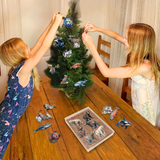 Adornos decorativos de madera con clip "The Graceful Huskies", juego de 6, de G. Debrekht - Decoración de vida silvestre - 8090115C-S6