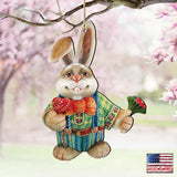 Father Bunny Wooden Ornaments Easter by G. DeBrekht - Easter Spring Decor - 8154423