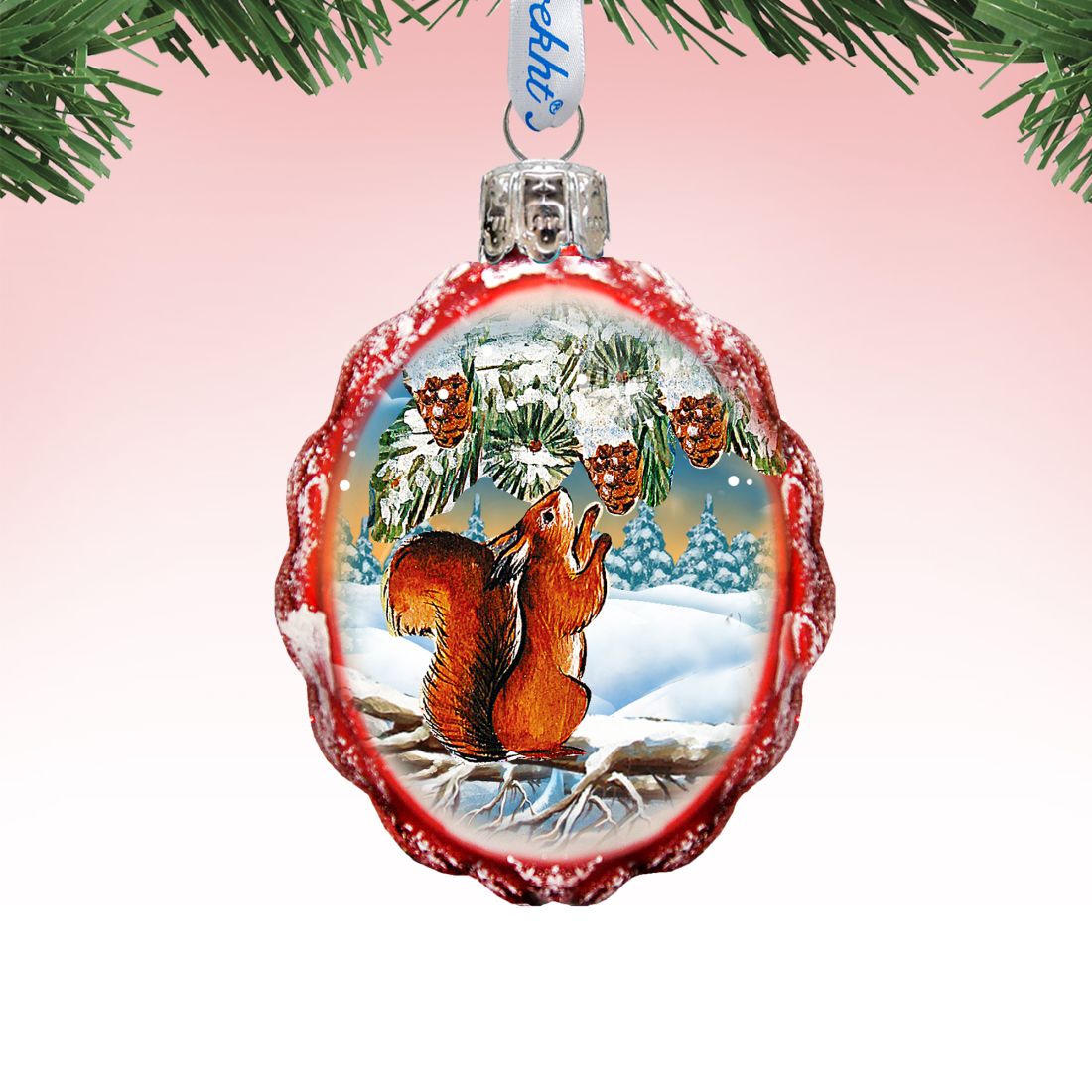 Squirrel Mercury Glass Ornament by G. DeBrekht - Wildlife Holiday Decor - 771027