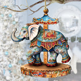 Carousel Elephant Wooden Ornaments by G. Debrekht Christmas Decor - 8611029-2