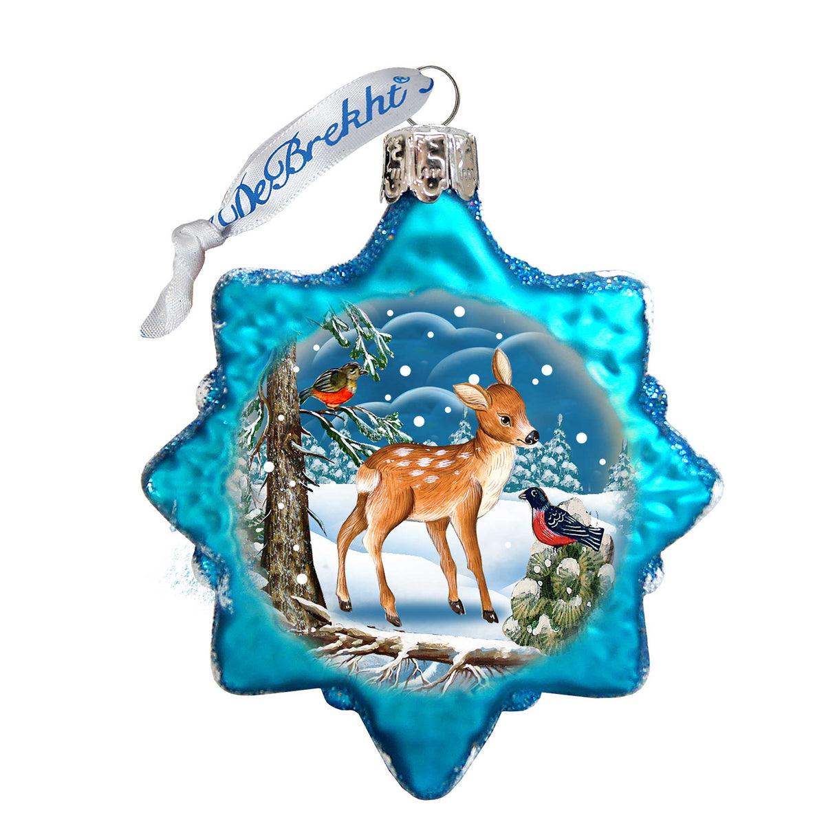 Santa Forest Friends Mercury Glass Ornament by G. DeBrekht - Wildlife Holiday Decor - 771023