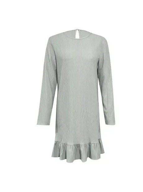Ladies' Solid Color Lace A-list Casual Long Sleeved Dress - Lootquake