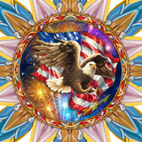 Adorno de madera para la punta del árbol de Navidad con águila patriótica estadounidense de D. Gelsinger - Decoración navideña patriótica - 89515-DG