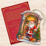 Adornos de madera de Papá Noel llamando a la puerta de G. Debrekht, decoración navideña de muñeco de nieve de Papá Noel - 8611044