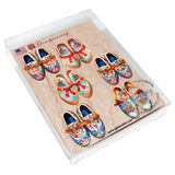 Danish Shoes Decorative Wooden Magnets Set of 6 by G. Debrekht - Love Family Decor - 8090073G-S6