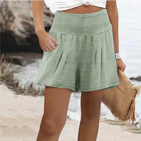 Women's Minimalist Solid Color Polyester Side Pocket Shorts - Lootquake