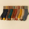 5/10 pares de calcetines a rayas, calcetines de tubo medio cómodos y cálidos, medias y calcetas para mujer