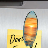 Juego de 6 imanes decorativos de madera con tablas de surf tropicales de G. Debrekht - Decoración costera - 8090069G-S6