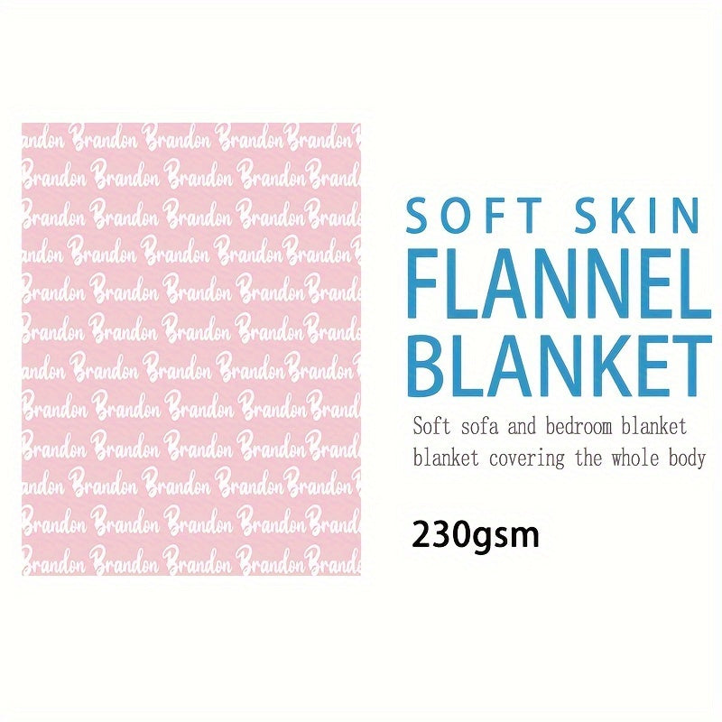 1pc Personalized Soft Flannel Blanket with Custom Name - Cozy Sofa Blanket for Son or Daughter, Unique Gift Idea with TV Blanket Function, Plush and Warm for Chilly Nights