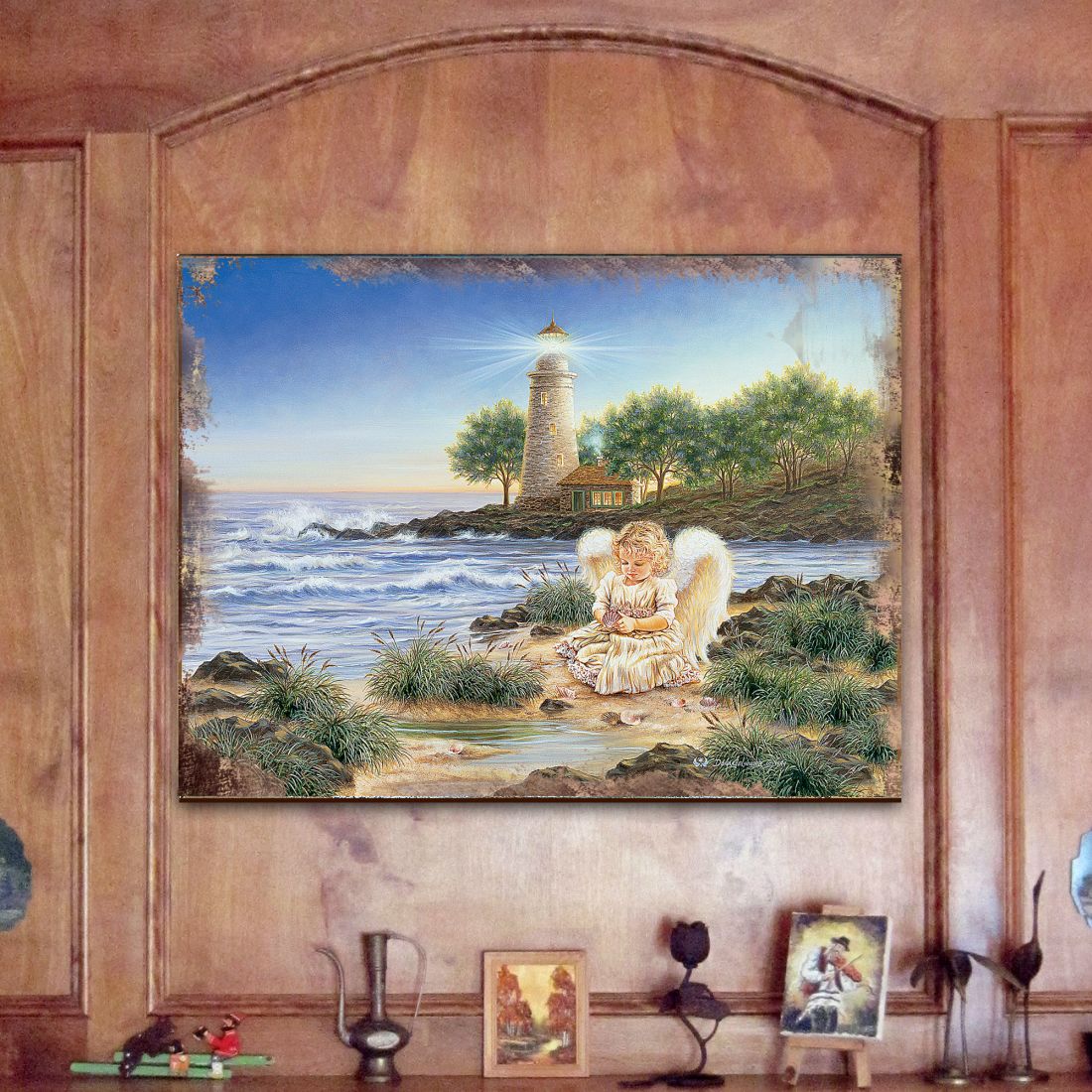 Arte mural de madera "A Little Joy Art" de D. Gelsinger - Decoración navideña - 95653B-9906