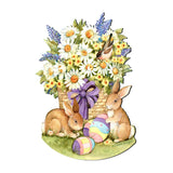 Decoración de puerta de Pascua con conejito de primavera de Susan Winget - Decoración de primavera de Pascua - 8471301H-SW