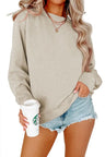 Solid Color Crew Neck Coat Long Sleeve Hoodie - Lootquake