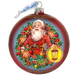 Enchanted Santa Glass Ornament Limited Edition by D. Gelsinger - Christmas Santa Snowman Decor - 73887-1003