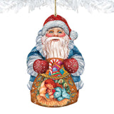 Gift Bag Santa Christmas Wooden Ornaments by G. DeBrekht - Christmas Santa Snowman Decor - 8117901