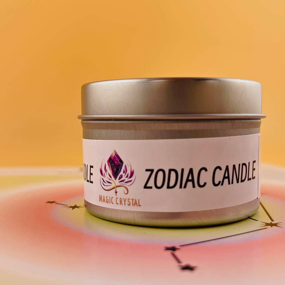 [Cristal Magique] Bougie Parfumée Cristal du Zodiaque - Pierre Constellation et Fleurs Séchées - Aromathérapie, Parfum Carillon à Vent Bleu - Cadeau Idéal pour Yoga et Cérémonie, Créateur d'Atmosphère, Décoration de Fête - Festival, Noël, Halloween
