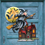 Decoración de puerta de bruja de Halloween por G. DeBrekht - Decoración de Halloween de Acción de Gracias - 8114010H