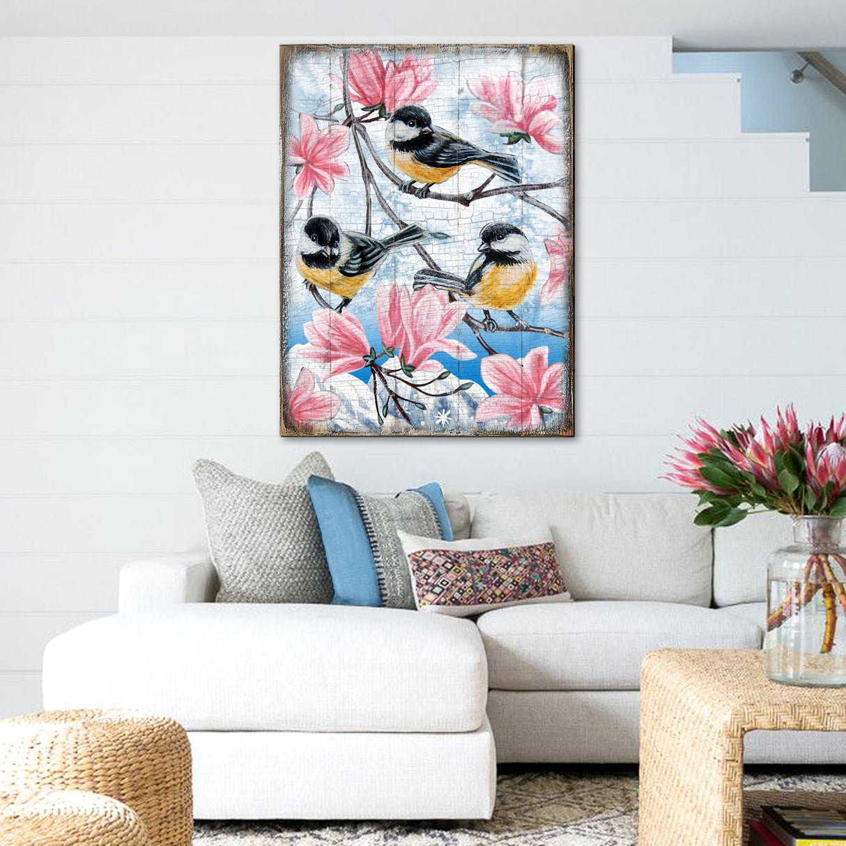 Jilgueros, arte mural de madera de Nature Wonders - 95220-2B