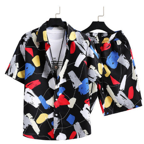 Men's Casual Suit 3D Digital Printing Short Sleeve Shirt Hawaii Suit - Lootquake