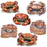 Crabs of the Wild Decorative Wooden Magnets Set of 6 by G. Debrekht - Wildlife Decor - 8090121G-S6