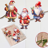 Santa Decorative Wooden Clip-on Ornaments Set of 3 by G. Debrekht - Christmas Decor - 8091009C-S3