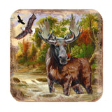 Moose Wooden Cork Coasters Gift Set of 4 by Nature Wonders - Nature Wildlife Decor  - 95216-2C-S4