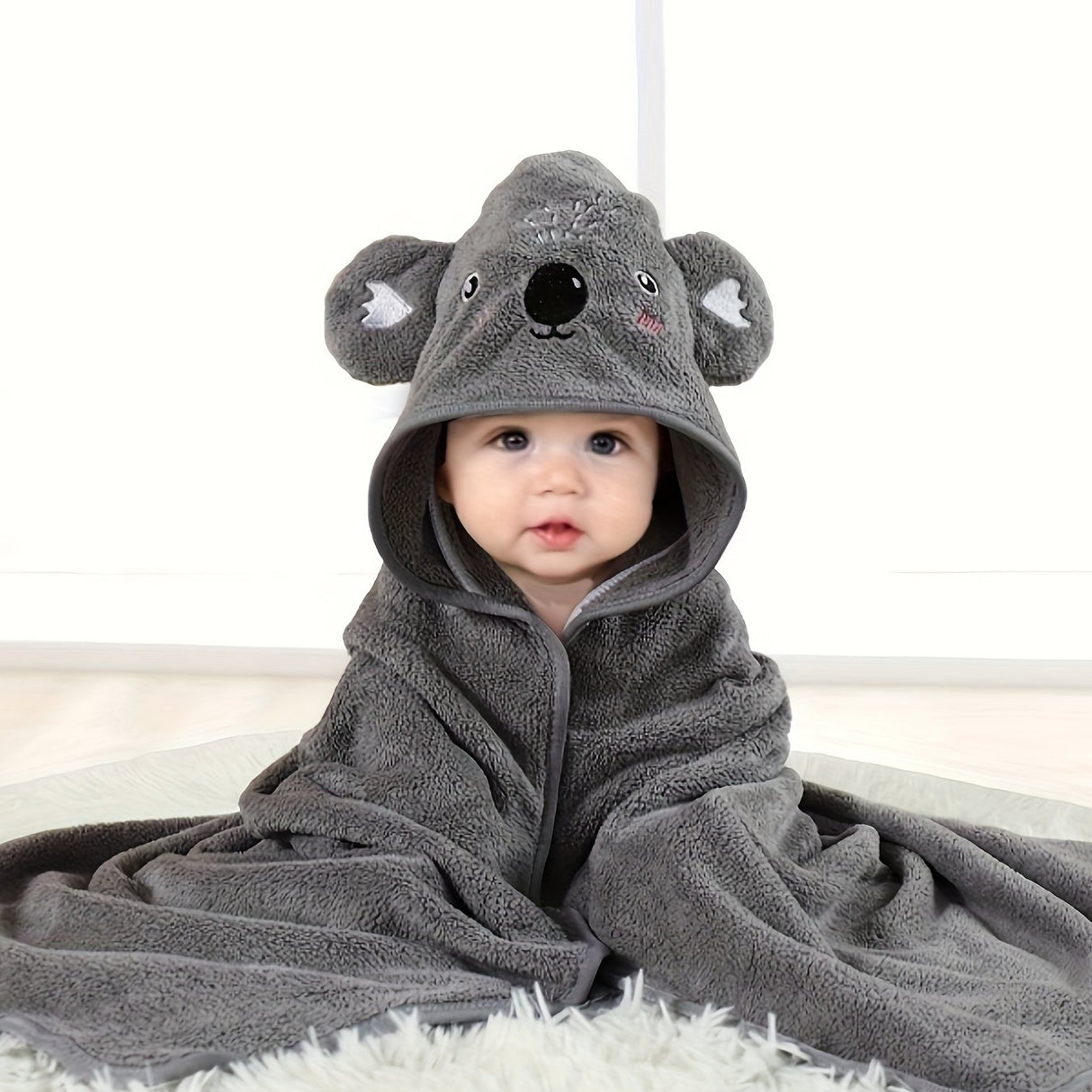 Albornoz con capucha para bebé niño, manta de baño, cochecito de bebé, bonita prenda exterior usable para múltiples usos.