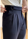 Italian Neapolitan Business Casual High Waisted Straight Leg Trousers - Lootquake