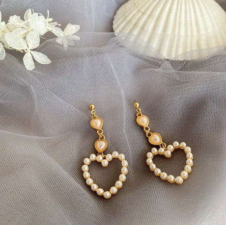 French retro pearl earrings female earrings - Lootquake