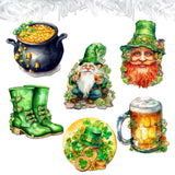 Juego de 6 adornos decorativos de madera con clip para el Día de San Patricio de G. Debrekht - Decoración del Día de San Patricio - 8090058C-S6